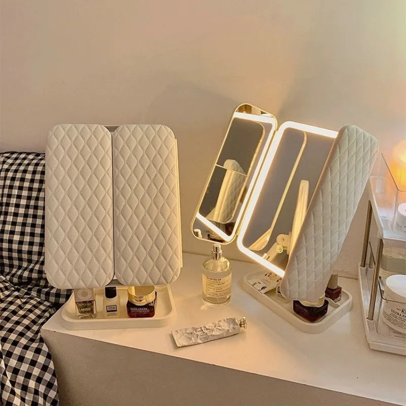 LED Vanity Makeup Mirror – Rechargeable Lighted Mirror with 3X Magnification
