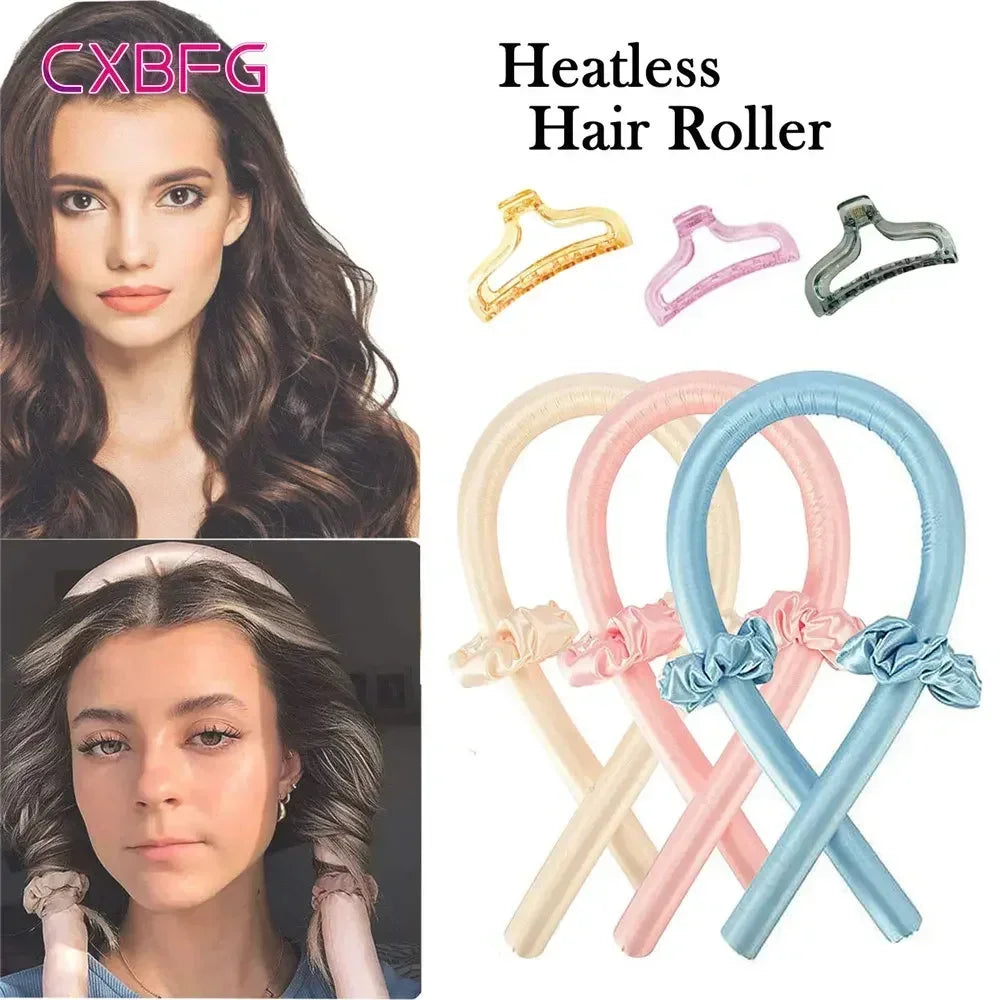 Heatless Curling Rod Headband Set – No-Heat Satin Hair Curlers for Overnight Curls